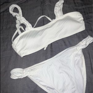 Cupshe white ruffled bikini